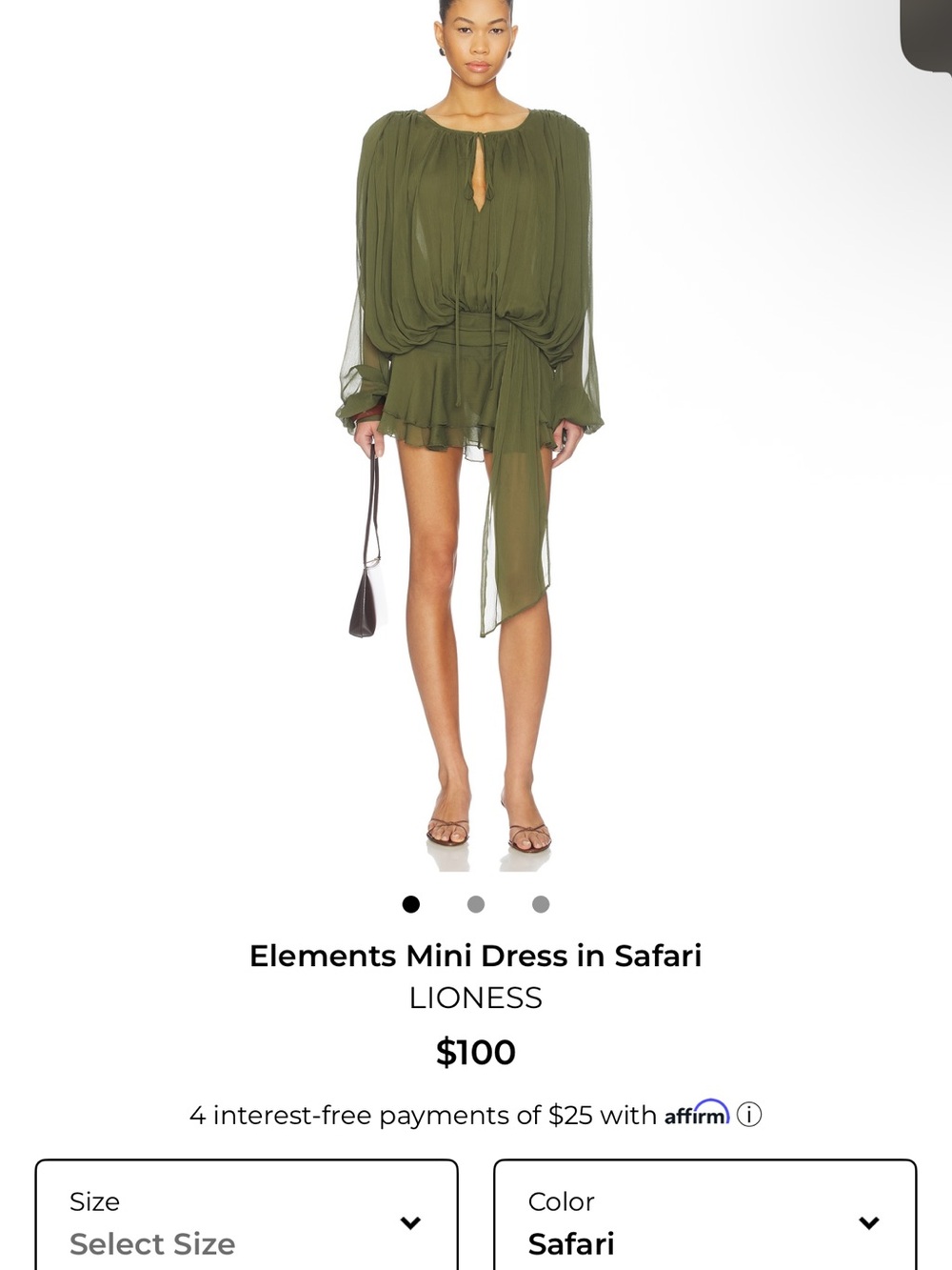 LIONESS -Elements mini dress in Safari - Picture 4 of 4
